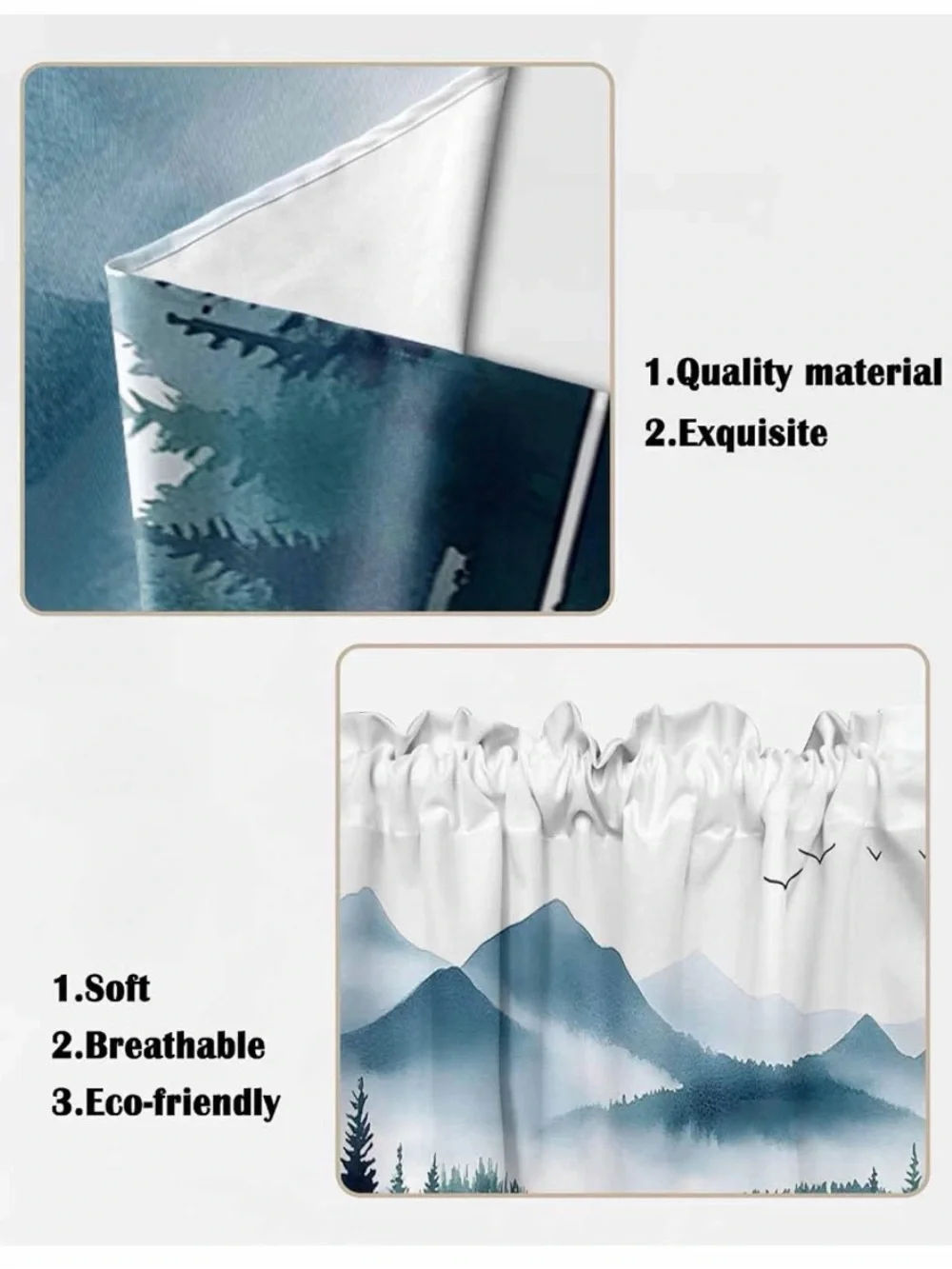 Swag Valance Curtains, Summer Landscape 28”x36”